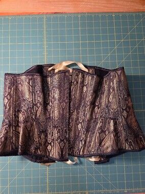 Gold Brocade Corset Waist Cincher with Orange Trim, Timless Trends Everyday 30